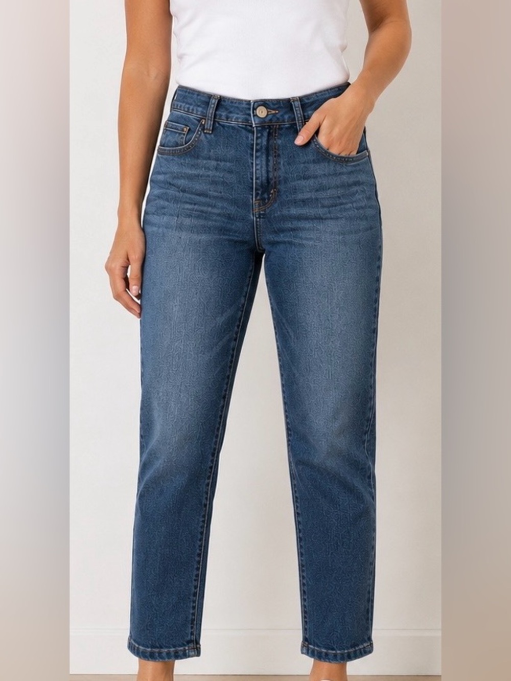 Democracy High-Rise Slim Jeans in Dark Indigo Wash